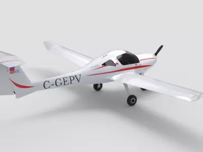 Aircraft Diamond DA20 C1 Low-poly 3D model
