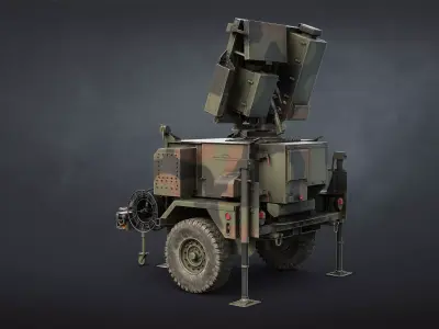 AN MPQ-64 Sentinel Radar Game Ready Low-poly 3D model