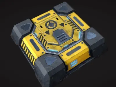 Turret Artillery Low-poly 3D model