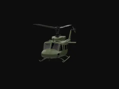 Bell 212 military helicopter  3D model