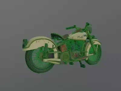 vintage abandoned motorbike 3D model