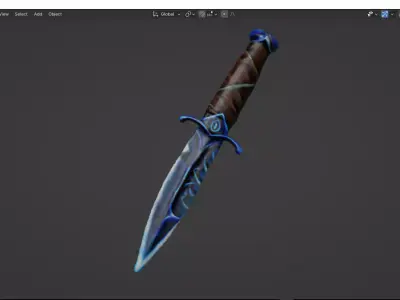 Viking dagger game asset Low-poly 3D model