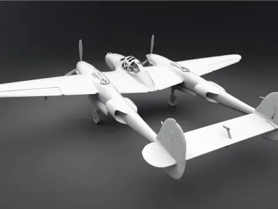P38 Lightning Scale model 3D print model