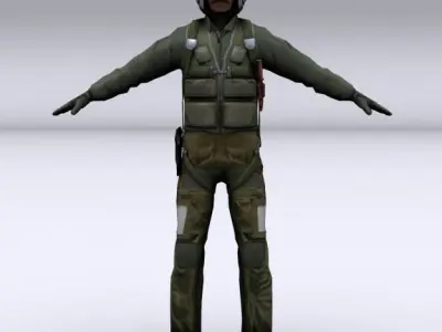 Fighter pilot 3D model purchase