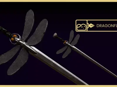 Dragonfly Blade Low-poly 3D model