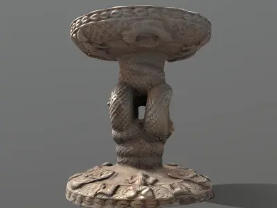 Throne stool of Oba Eresoyen Low-poly 3D model