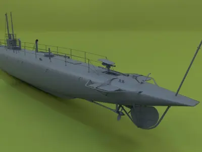 HMS S1 Low-poly 3D model