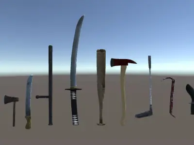 Melee Weapons Low-poly 3D model purchase