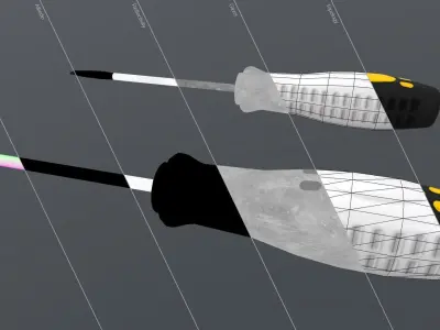screwdriver hq pbr vr unity unreal Low-poly 3D model