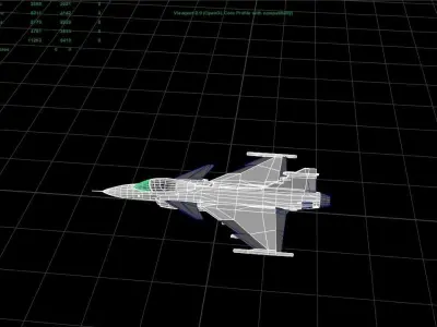 JAS-39 Gripen Low-poly 3D model