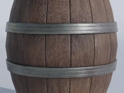 low-poly barrel PBR wooden Free low-poly 3D model