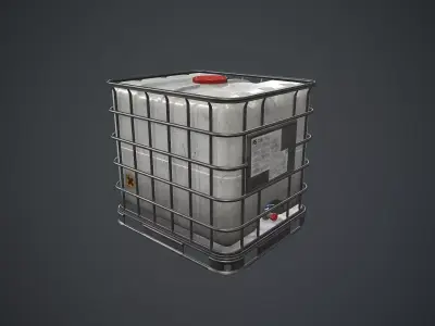 Water Plastic Tank PBR Game Ready Low-poly 3D model