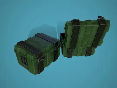Ammunition box Low-poly 3D model buy