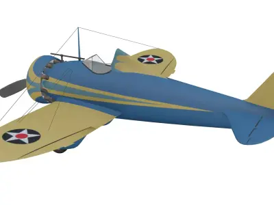 Boeing P-26 Peashooter Low-poly 3D model
