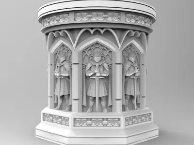Gothic Knight Pot Medieval Decorative Vase 3D print model