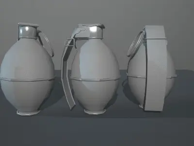 Lowpoly Grenade three grenades Low-poly 3D model