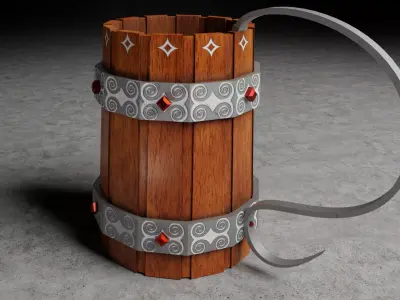 Medieval Mug Game Ready Low-poly 3D model