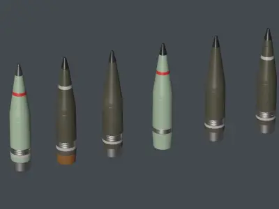 Artillery Caesar France Projectile 155mm Low-poly 3D model