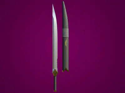 Sword 05 Game-Ready PBR Unity UE Arnold V-Ray Textures Included Low-poly 3D model