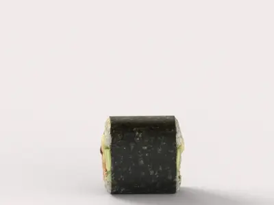 Sushi Tempura fried eggplant and zucchini 3D model