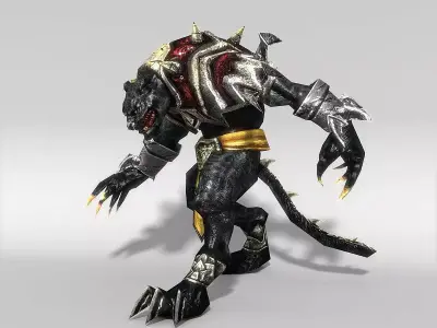 Leopard Character Low-poly 3D model