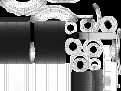 Red Grip Pipe valve 3D model