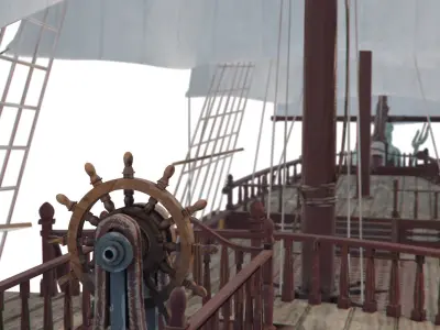 Galleon Warship Neptune Multi-decked 3D model