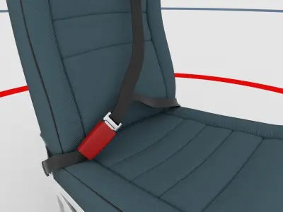 Seat with Seat Belt Game Ready - Unreal and Unity Low-poly 3D model