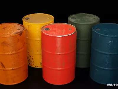 Low Poly And High Poly Barrel Pack Low-poly 3D model