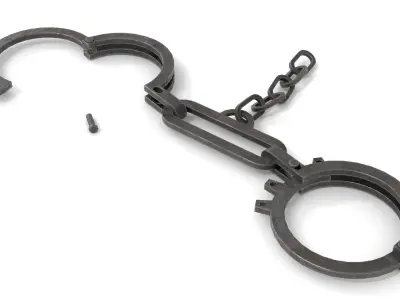 Antique Slave Handcuffs Low-poly 3D model
