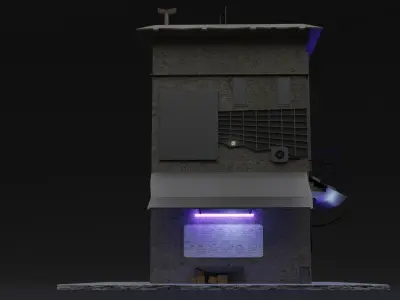 Cyberpunk Slum Building Free low-poly 3D model