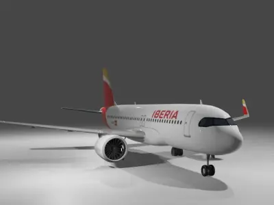 Iberia airbus a320neo 3D model Low-poly 3D model