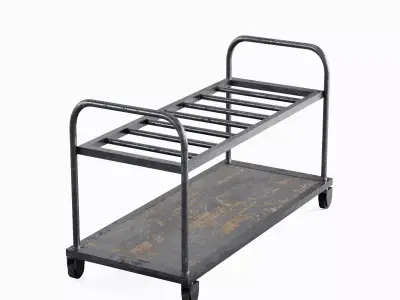 Steel Cart 01 Low-poly 3D model