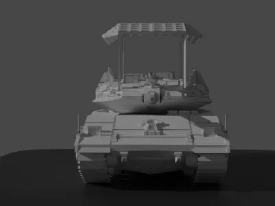 Merkava mark IV with Anti-Drone cage 3D print model