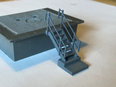 Model Railway Platform Access Steps and Access Gate 3D print model