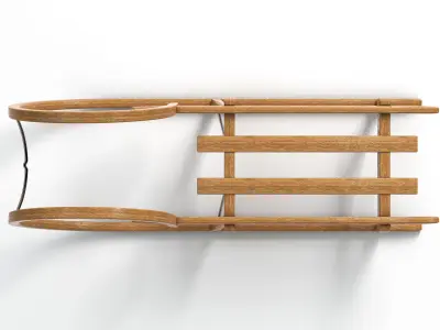 Vintage Wooden Sled 3D model