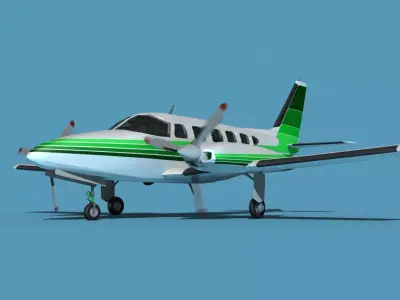 Piper PA-31-350 Navajo Chieftain V07 3D model