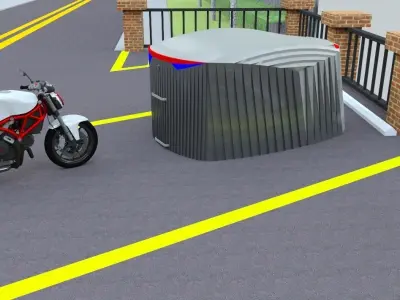 motorbike garage bike guard 3d model Low-poly 3D model
