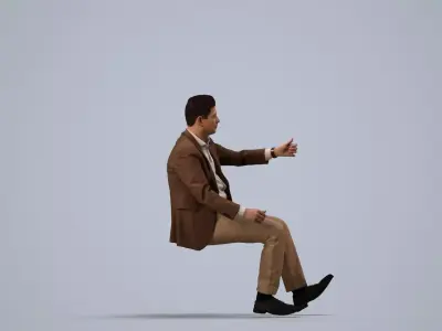 00142Connor012 - Adult Caucasian man driving car in business 3D model