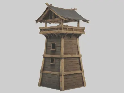 Siegetower Model Low-poly 3D model