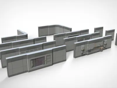 sci-fi Architecture kitbash 15 3D model
