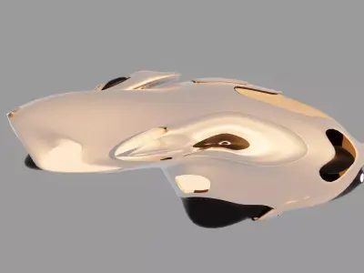 Futuristic Hover Car Sci Fi Flying Vehicle Low-poly 3D model