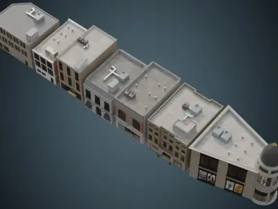 Buildings Collection 2 Low-poly 3D model