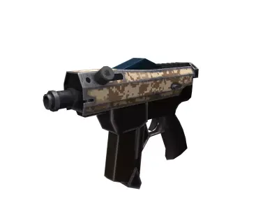 Futuristic machine pistol Low-poly 3D model