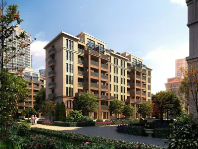 3Dmax fashion city commercial square building 161 3D model