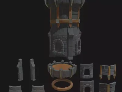 Tower Defense Constructor  part Pbr1 Low-poly 3D model