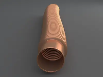 Hog Oval Corrugated Hose 01 Copper 3D model