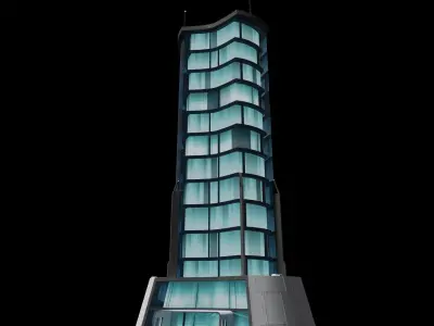 Sci-fi tall mansion Low-poly 3D model