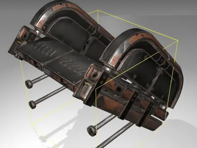 Futuristic Stairs - 29 - Rusty Textures Low-poly 3D model