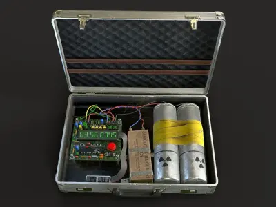 Bomb Suitcase Low-poly 3D model
